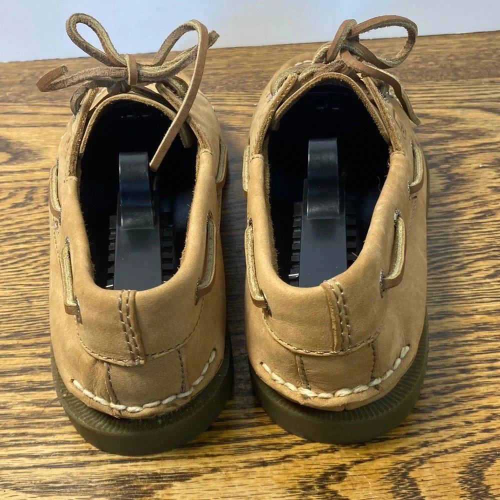 Sperry Top-Sider Boys Authentic Original Tan Leather Boat Shoes YB27284 Size 4M